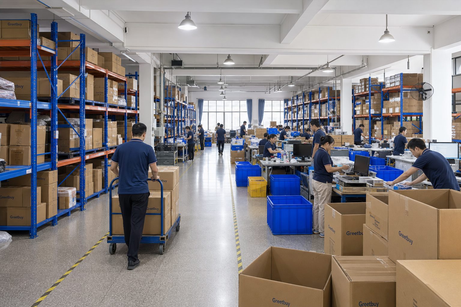 Equipo de compras y cumplimiento del almacén de Greetbuy China