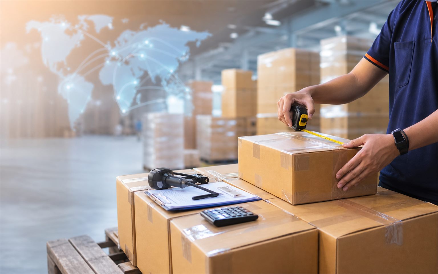 Waren werden im Greetbuy-Lager in China für den internationalen Versand vorbereitet